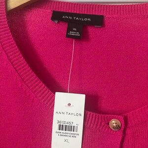 Ann Taylor cardigan, XL, hot pink poppy